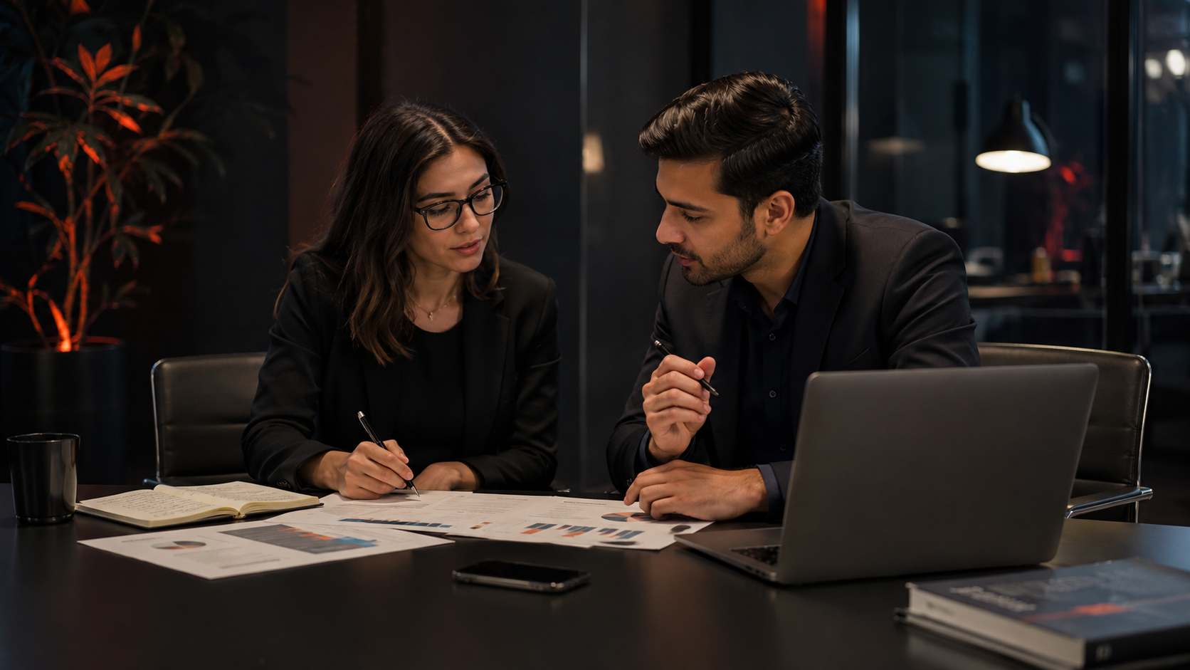 Consultores revisando estrategia de contenidos SEO