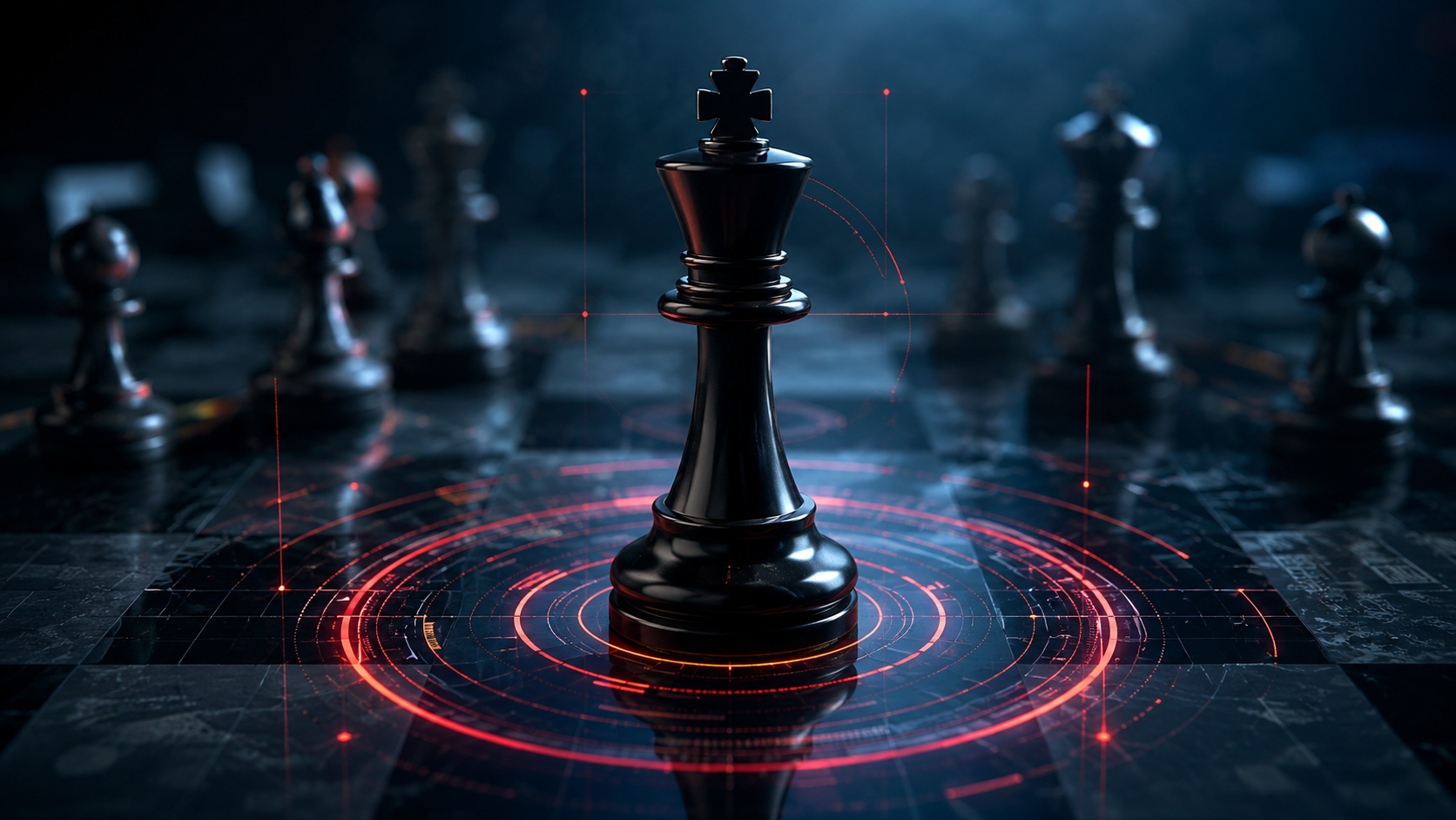 Estrategia digital representada con ajedrez y visión de crecimiento